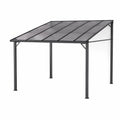 Auvent de Terrasse en Métal Anthracite avec Toit en Polycarbonate
