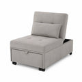 Fauteuil convertible en tissu polyester gris clair avec rangement