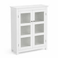 Armoire de rangement bois avec portes en verre