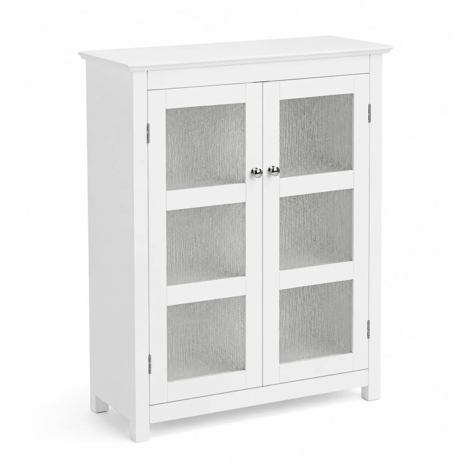 Armoire de rangement bois avec portes en verre