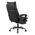 Chaise de bureau en cuir synthétique noir avec accoudoirs réglables