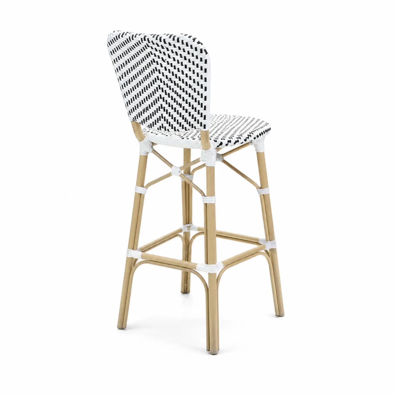 Chaise haute en plastique tressé et aluminium 110 cm