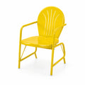 Chaise en métal jaune avec accoudoirs