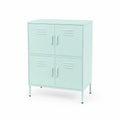 Armoire de rangement en métal 4 portes Vert Menthe 80x40x100cm