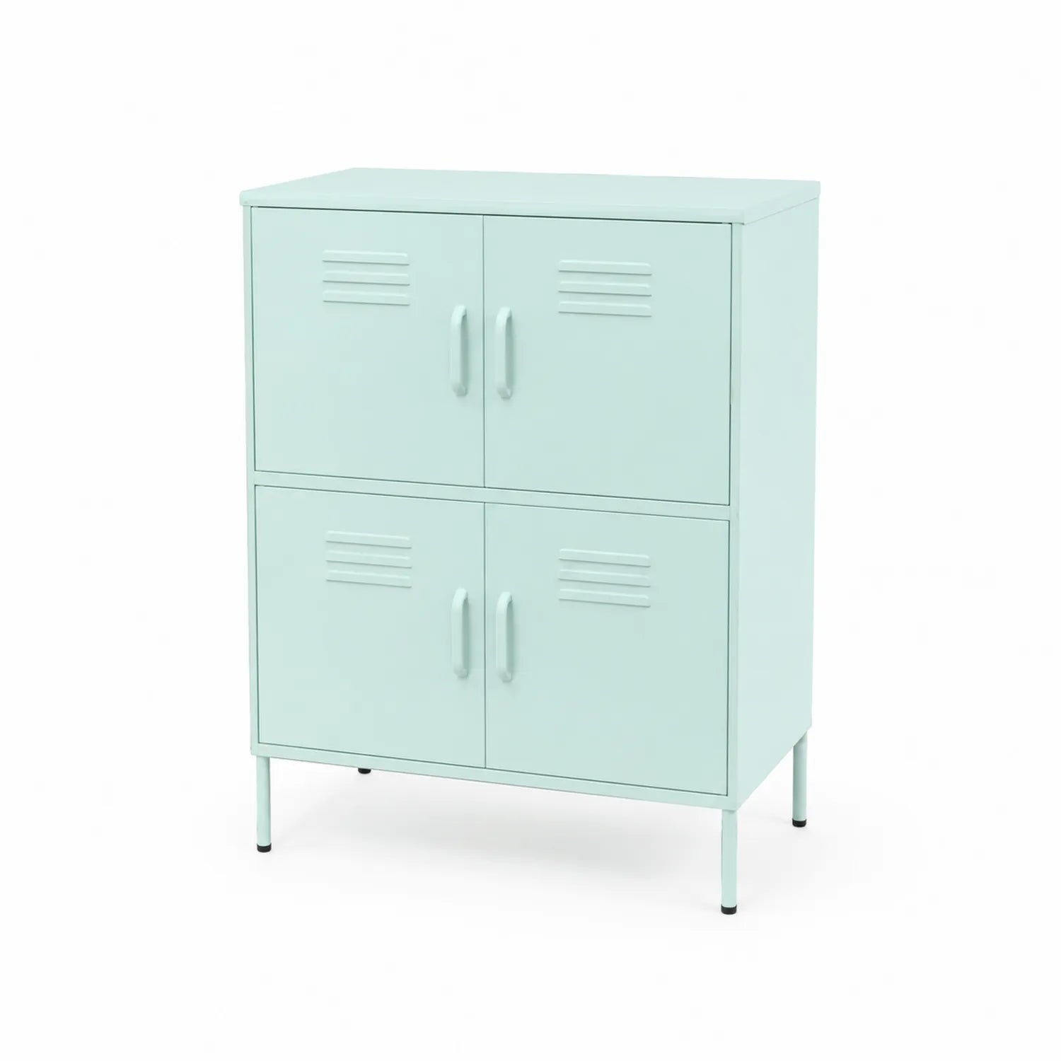 Armoire de rangement en métal 4 portes Vert Menthe 80x40x100cm